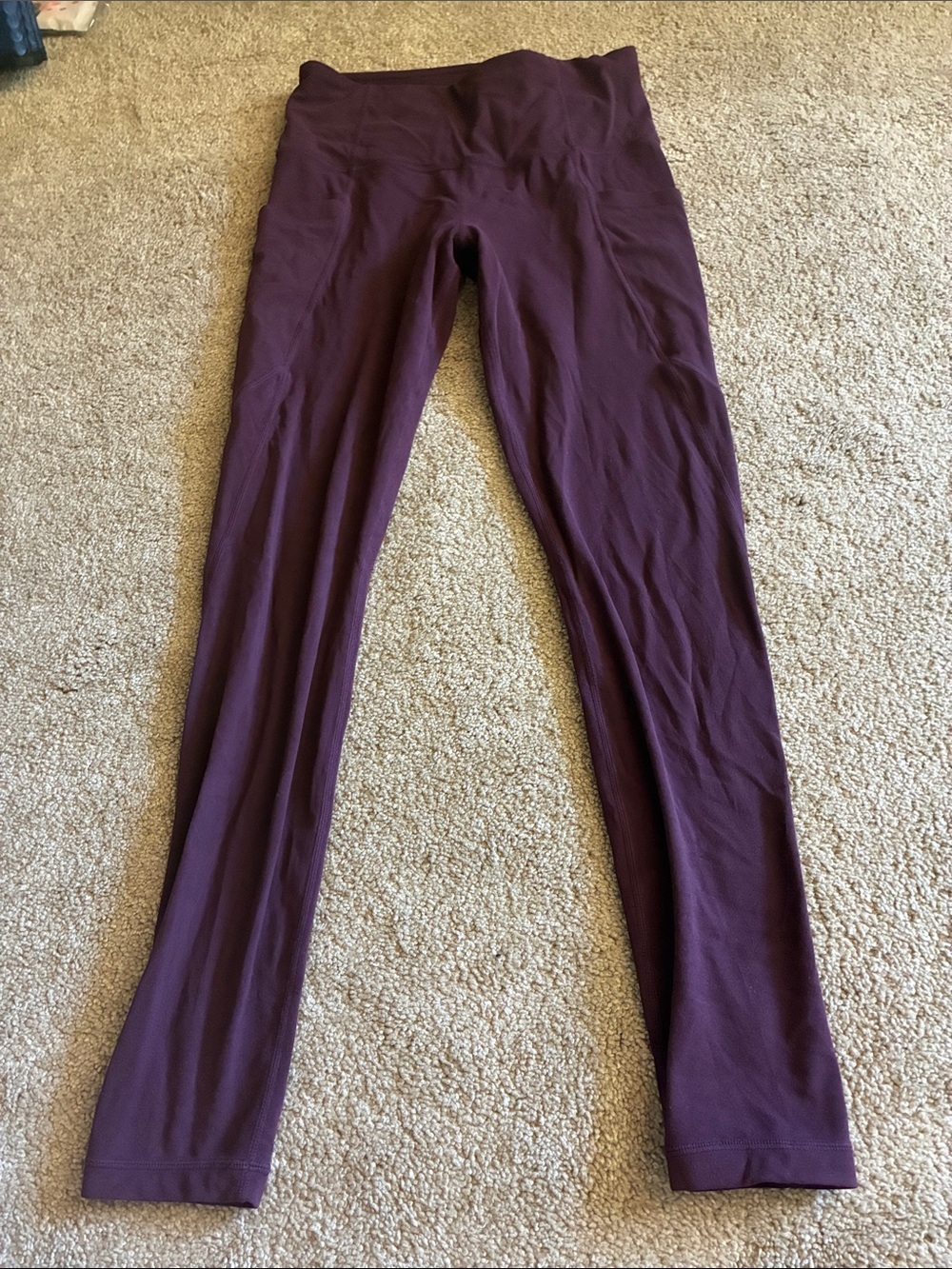 Athleta Salutation Stash High-Rise Pocket Leggings Plum Burgundy S